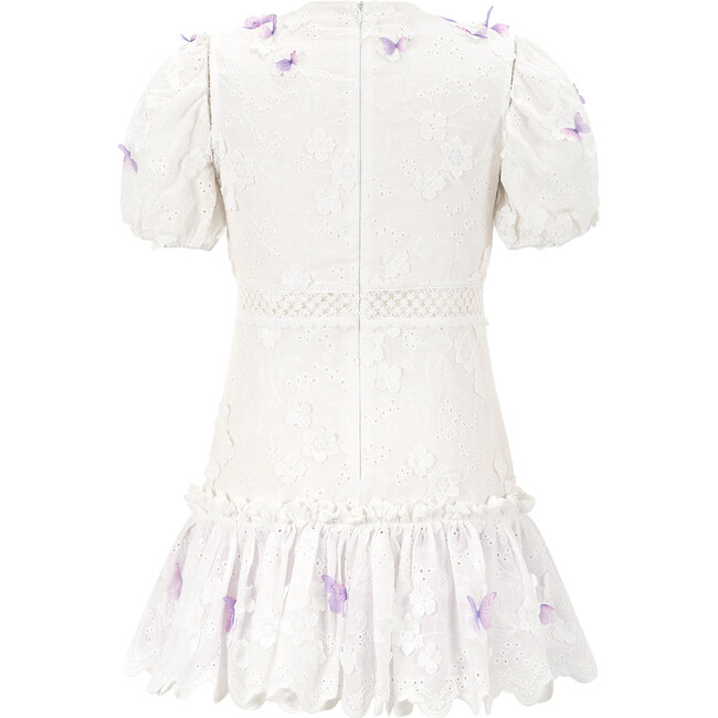 Eve Butterfly Mini Dress, Ivory/Lilac - Dresses - 2