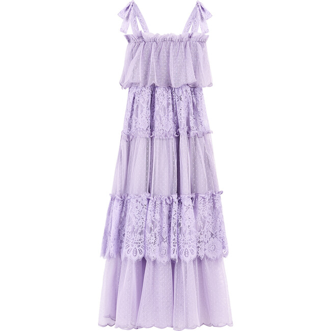 Emelia Lace Maxi Dress, Lavendar - Dresses - 2
