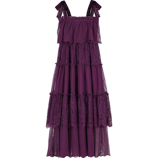 Emelia Lace Maxi Dress, Grape - Dresses - 2