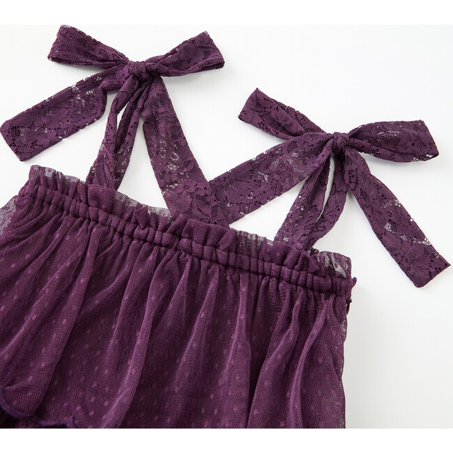 Emelia Lace Maxi Dress, Grape - Dresses - 3