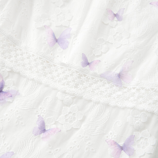 Eve Butterfly Mini Dress, Ivory/Lilac - Dresses - 4