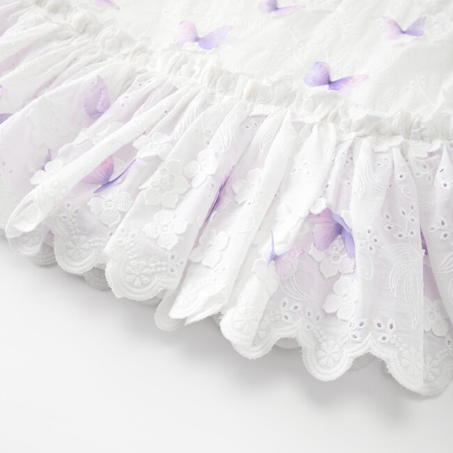Eve Butterfly Sleeve Mini Dress, Ivory/Lilac - Dresses - 5