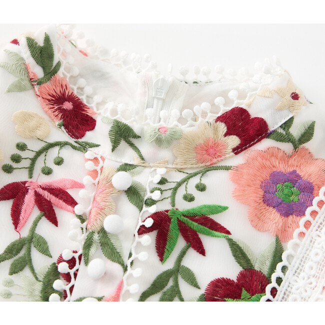 Anya Embroidered Mini Dress, Floral - Dresses - 3