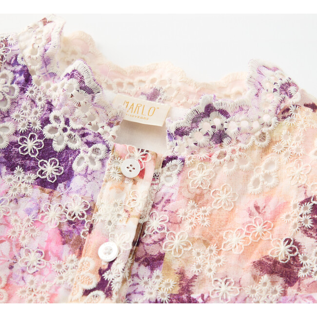 Anastasia Embroidered Romper, Floral - Rompers - 3