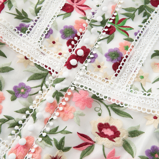 Anya Embroidered Mini Dress, Floral - Dresses - 5