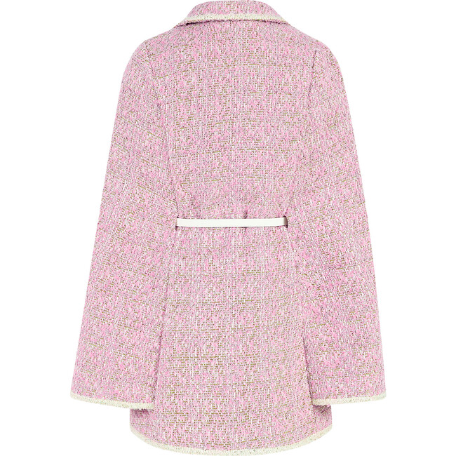 Glimmer Tweed Cape Dress, Pink - Dresses - 2