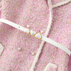 Glimmer Tweed Cape Dress, Pink - Dresses - 4