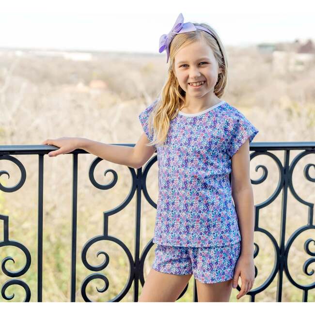 Emery Girls' Short Set, Blackberry Floral - Mixed Apparel Set - 2