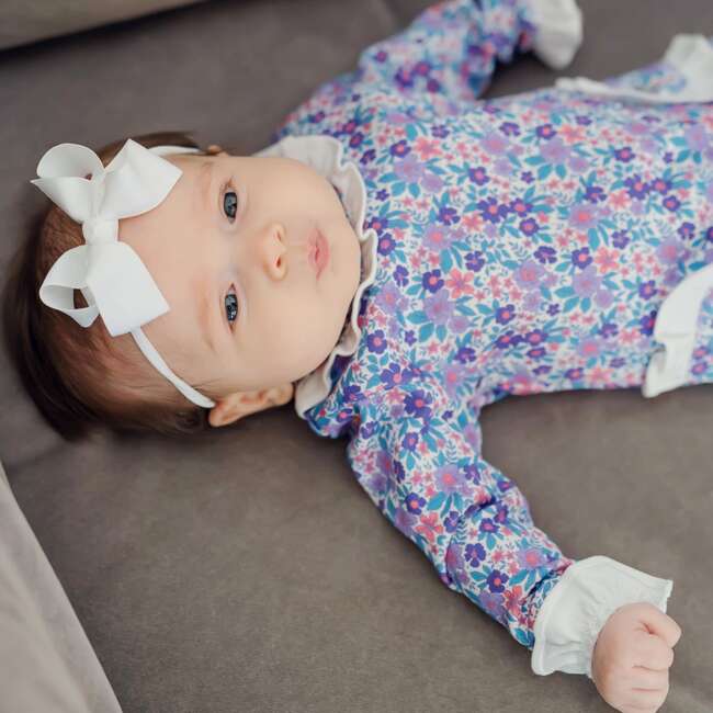 Lucy Girls' Romper, Blackberry Floral