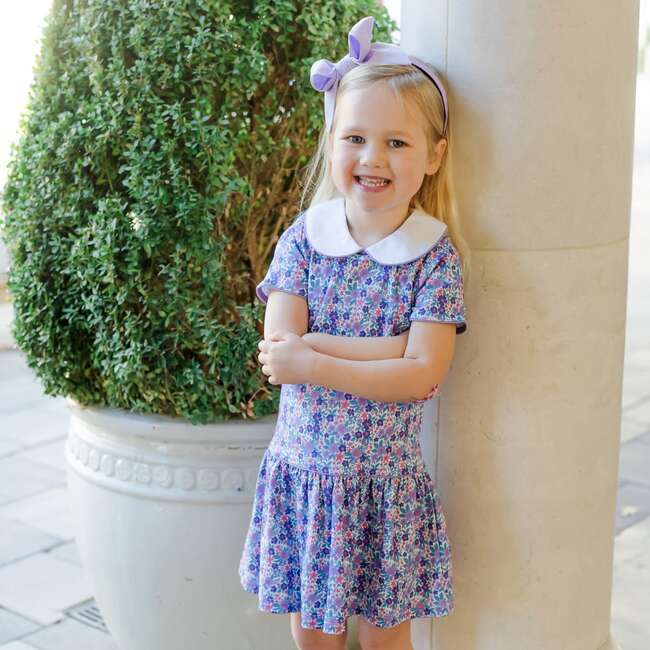 Libby Girls' Dress, Blackberry Floral - Dresses - 2