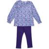 Emma Set Girls' Legging Set, Blackberry Floral - Mixed Apparel Set - 1 - thumbnail