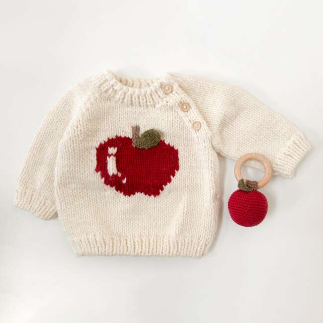 Cotton Crochet Apple Rattle Teether - Rattles - 3