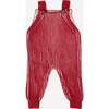Cotton Brioche Overalls, Red and Cream - Overalls - 2