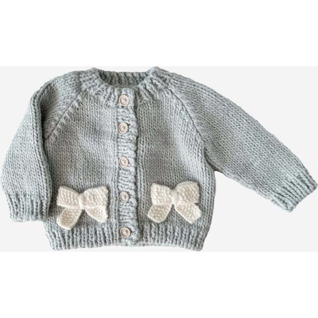 Bow Cardigan, Bowie Gray - Cardigans - 2