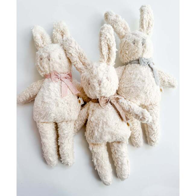 Charlie Bunny Plush Toy, Taupe Bow - Plush - 2