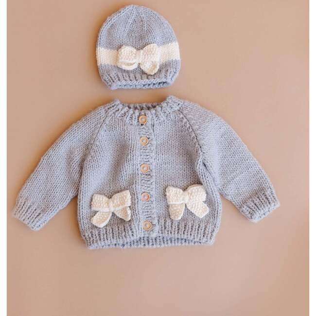Bow Cardigan, Bowie Gray - Cardigans - 4