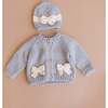 Bow Cardigan, Bowie Gray - Cardigans - 4