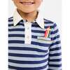 Parker Polo, Navy Twin Stripe - Polo Shirts - 3