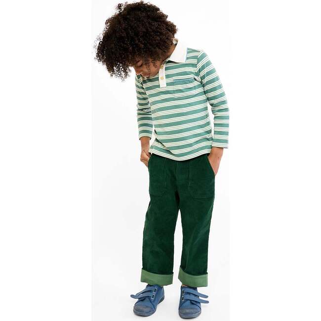 Parker Polo, Pine Twin Stripe - Polo Shirts - 3