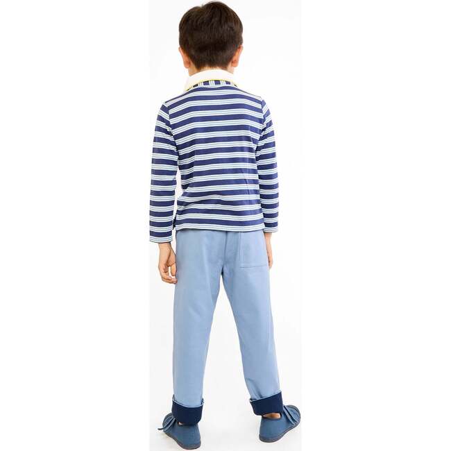 Parker Polo, Navy Twin Stripe - Polo Shirts - 4