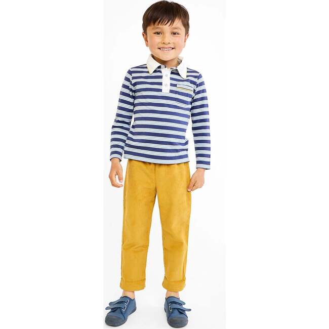 Parker Polo, Navy Twin Stripe - Polo Shirts - 5