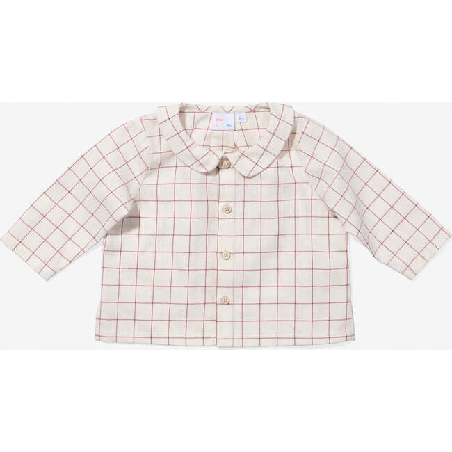 Jefferson Baby Shirt, Pomegranate Plaid
