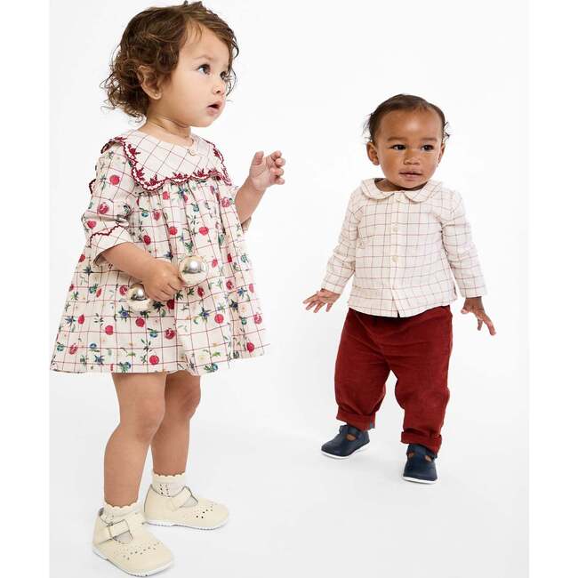 Jefferson Baby Shirt, Pomegranate Plaid - Button Downs - 3