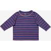 Edward Baby T-Shirt, Navy Fine Stripe - T-Shirts - 1 - thumbnail