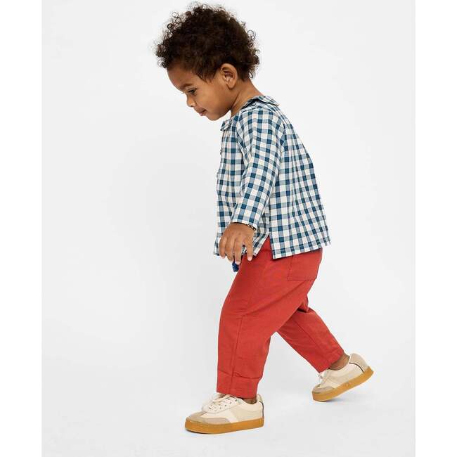 Jefferson Baby Shirt, Blue Picnic Check - Button Downs - 3