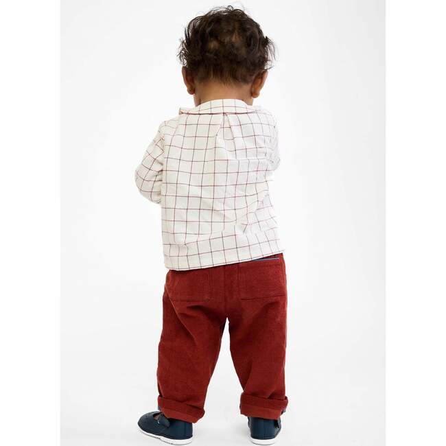 Jefferson Baby Shirt, Pomegranate Plaid - Button Downs - 4