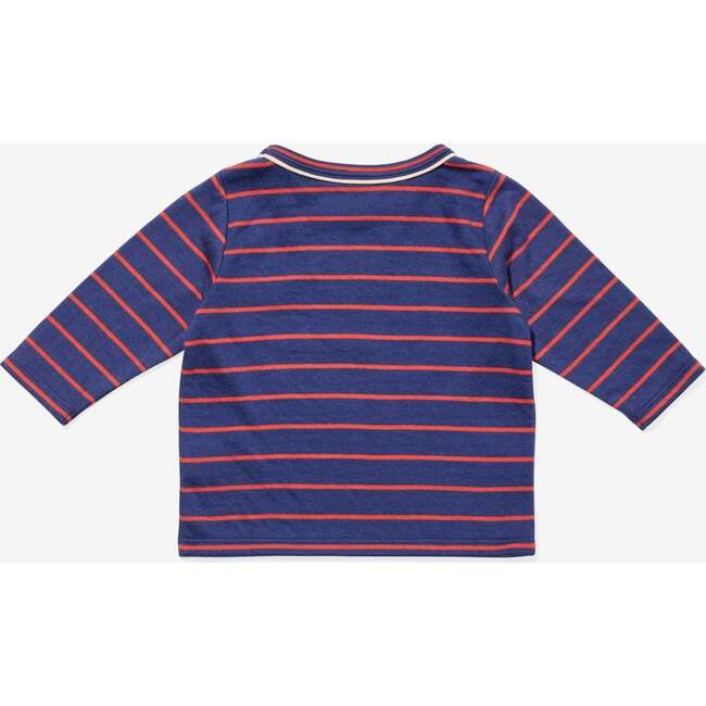 Edward Baby T-Shirt, Navy Fine Stripe - T-Shirts - 2