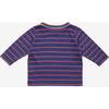 Edward Baby T-Shirt, Navy Fine Stripe - T-Shirts - 2