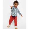 Jefferson Baby Shirt, Blue Picnic Check - Button Downs - 4