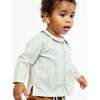 Jefferson Baby Shirt, Sage Chevron Stripe - Button Downs - 4