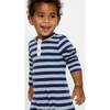 Campbell Romper, Navy Twin Stripe - Rompers - 3