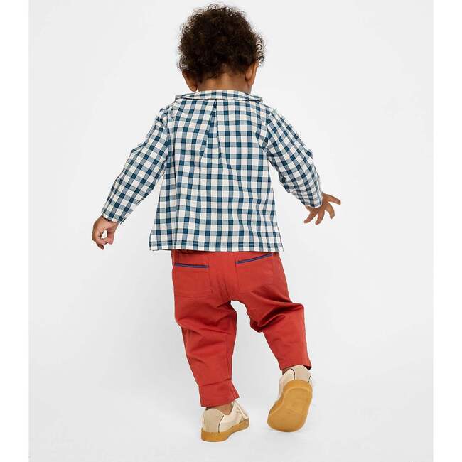 Jefferson Baby Shirt, Blue Picnic Check - Button Downs - 5