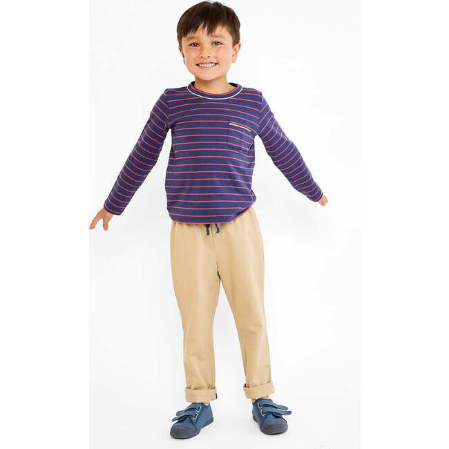 Edward T-Shirt, Navy Fine Stripe - T-Shirts - 5