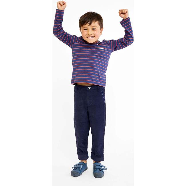 Edward T-Shirt, Navy Fine Stripe - T-Shirts - 6