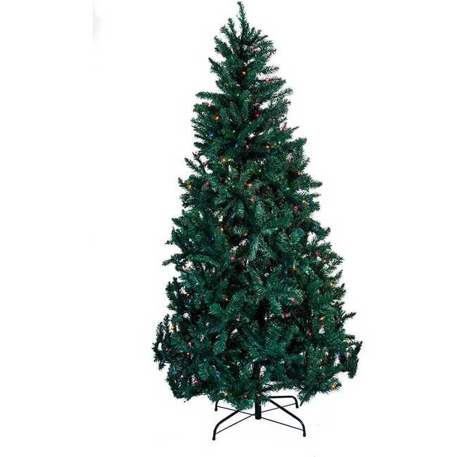 7-Foot Pre-Lit Pine Tree with Multi-Colored Lights