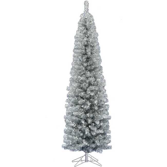 7-Foot Led Silver Tinsel Slim Winchester Tree