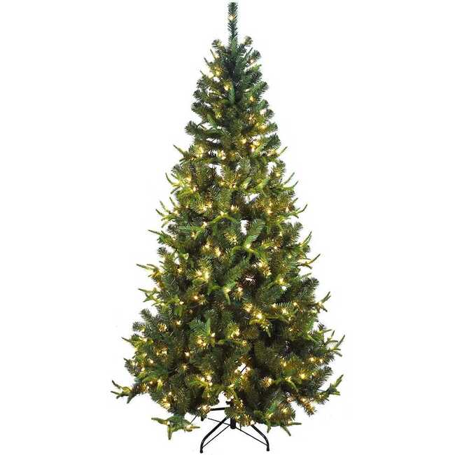 7-Foot Pre-Lit Sierra Green Tree PVC and PE Christmas Tree