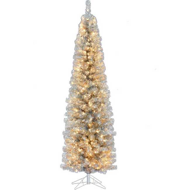 7-Foot Led Silver Tinsel Slim Winchester Tree - Other Accents - 3