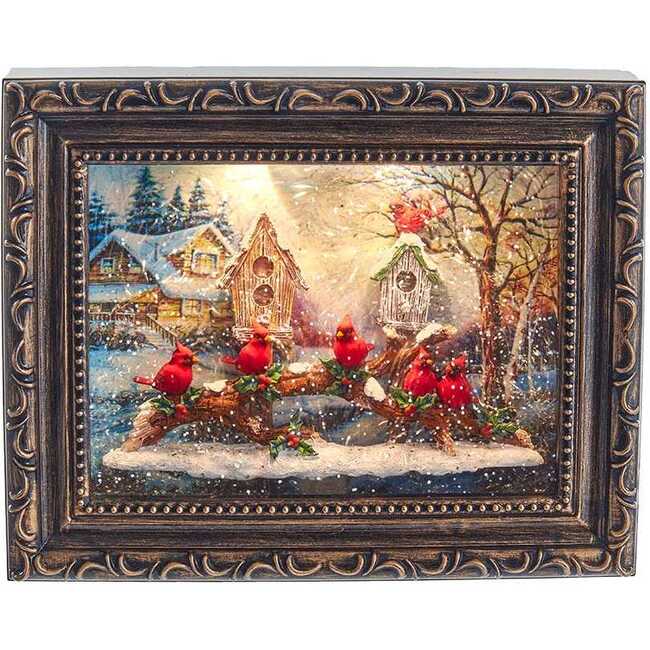 7.75-Inch Battery-Operated Musical Water Cardinals Frame