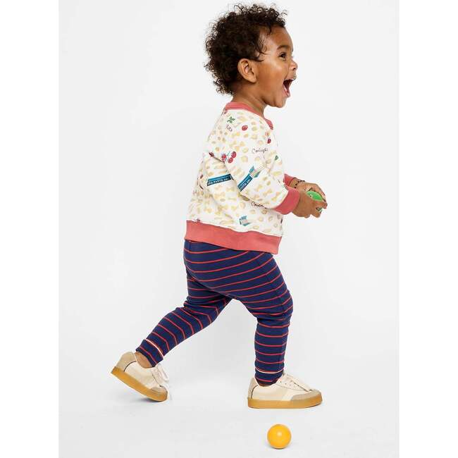 Andy Baby Legging, Navy Fine Stripe - Leggings - 3