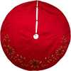 72-Inch Red Dupion Tree Skirt with Multi Sequin Poinsettia - Tree Skirts - 2