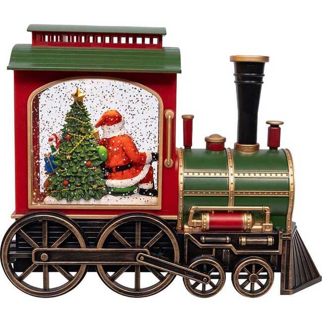 7.625-Inch Battery Operated LED Lighted Santa Train With Spinning Glitter Water - Other Accents - 3