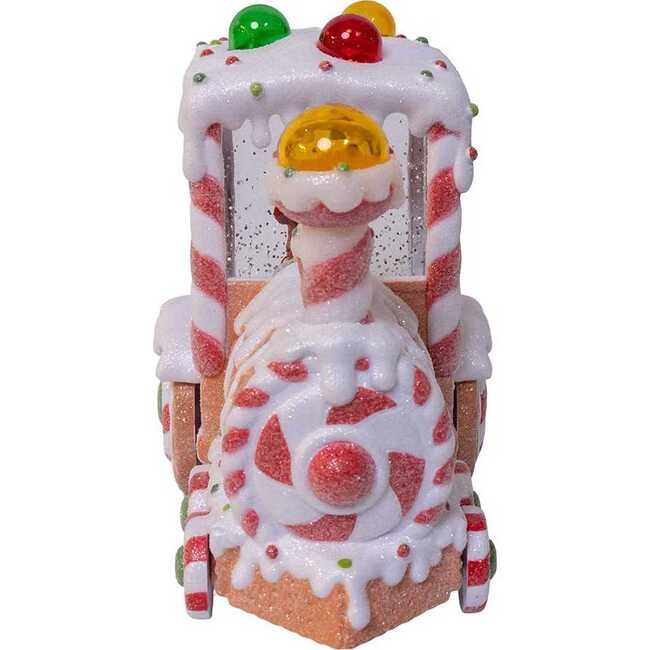 7.5-Inch Battery Operated USB LED Lighted Santa Train Lantern with Spinning Glitter Water. - Other Accents - 2