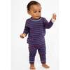 Andy Baby Legging, Navy Fine Stripe - Leggings - 4