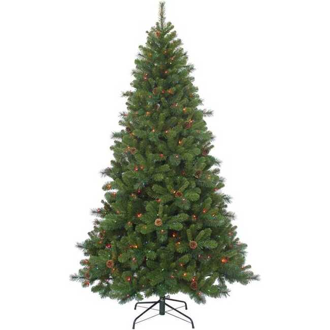 7.5-Foot Pre-Lit Multi-Color Burlington Spruce