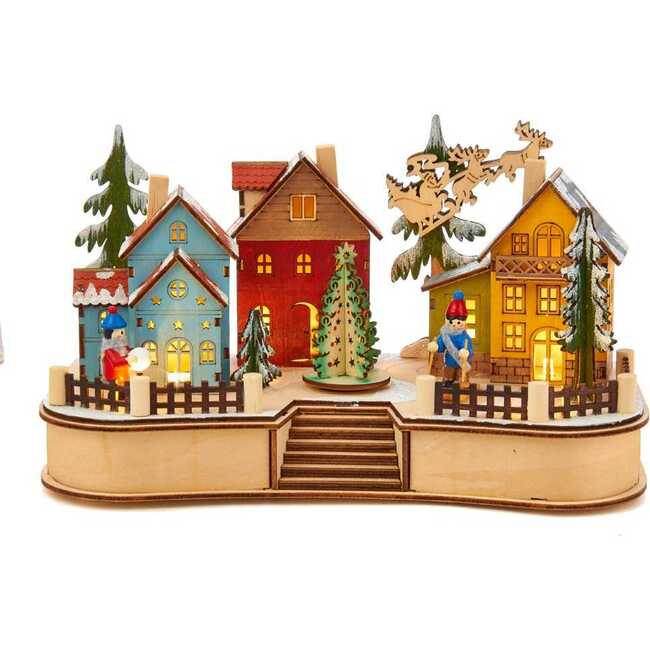 7.08-Inch Battery-Operated Village Musical LED House with Motion